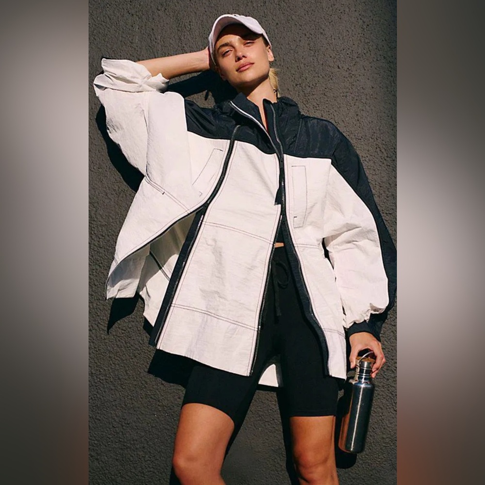 Free People Let it Flow Black and White Jacket